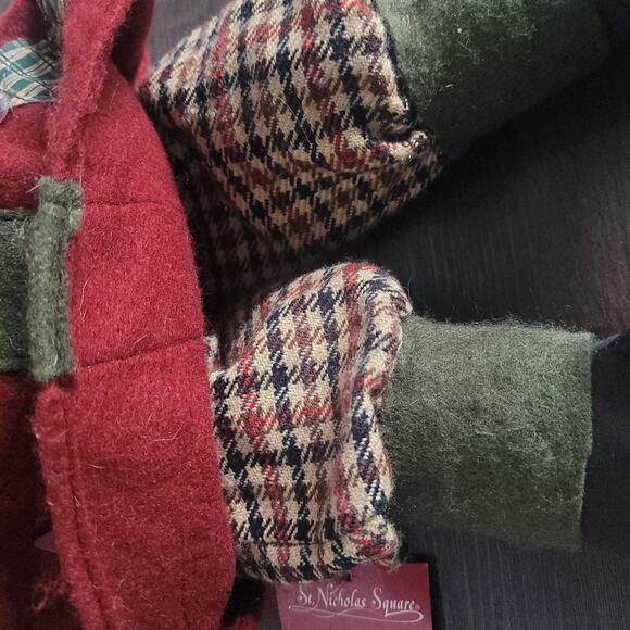 St. Nicholas Square Santa Doll Folk Art Rustic Yarn Beard Holiday 18" Primitive - Picture 5 of 13